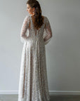 Houston Gown With Long Sleeves and Oyster Underlay