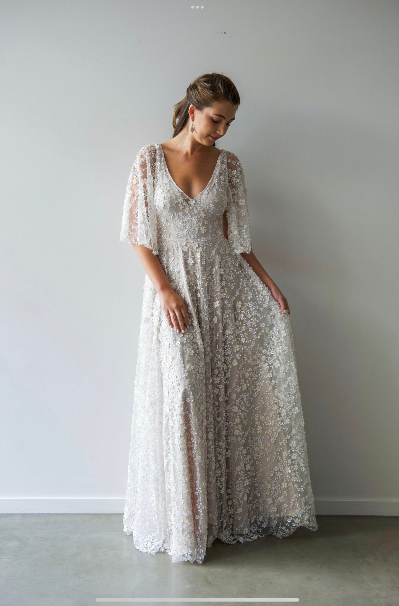 Houston Gown Off White - Light Blush