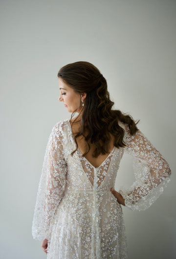 Houston Gown with Long Sleeves - Blush