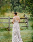 Houston Gown White - Sleeveless and Mocha Lining