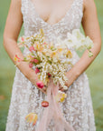 Houston Gown White - Sleeveless and Mocha Lining