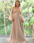 Halo Gown - Gold with Mocha Underlay