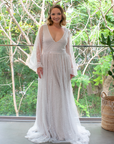 Halo Gown (White Sequins) - No Underlay | Sample