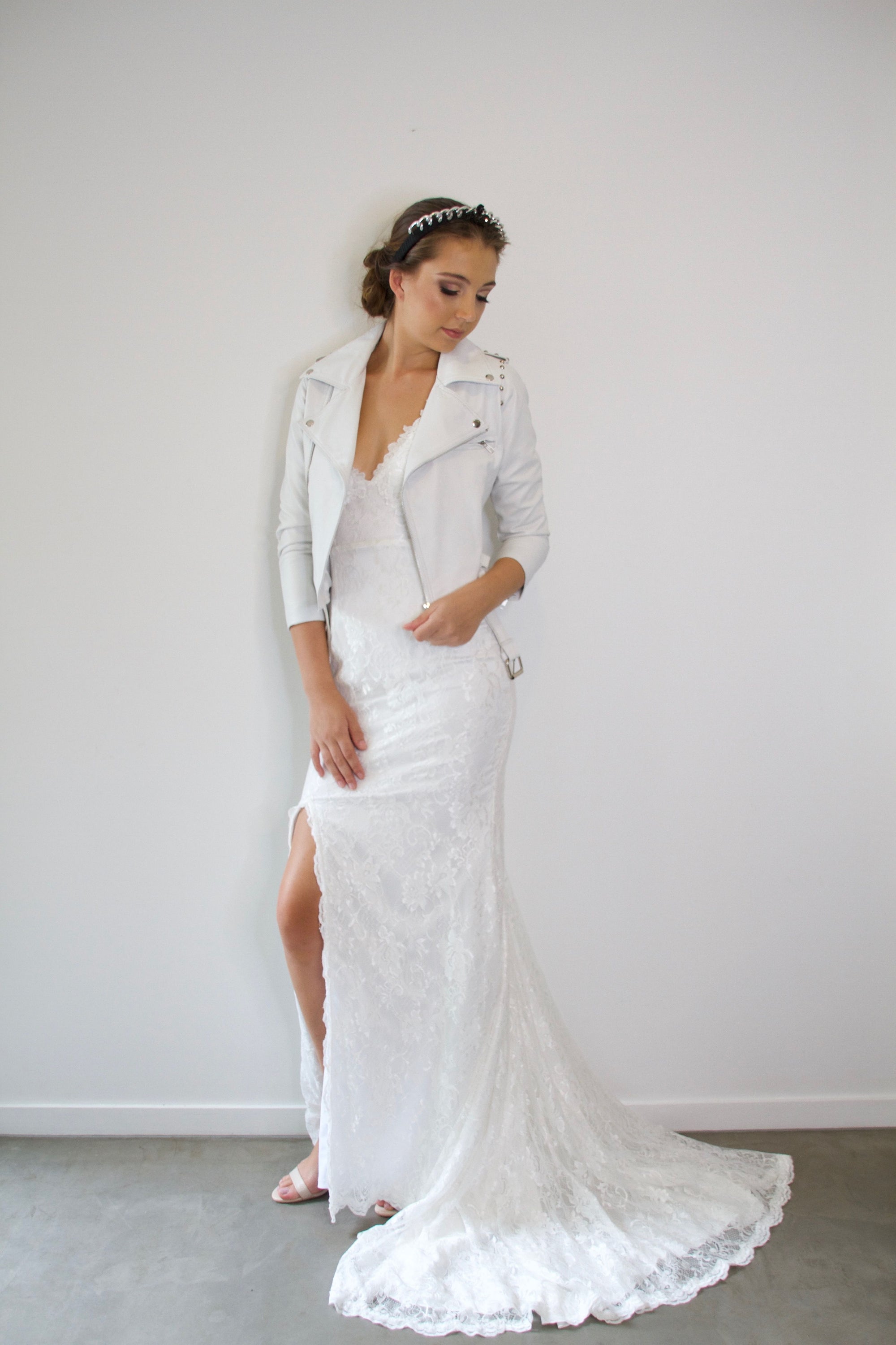 Lizzie Beth Leather Jacket - Off White | Sample When Freddie met Lilly Lizzie Beth Leather Jacket - Off White | Sample When Freddie met Lilly