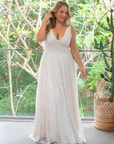 Houston Gown Off White (Sleeveless) - Milky Underlay