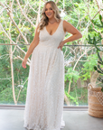 Houston Gown Off White (Sleeveless) - Milky Underlay