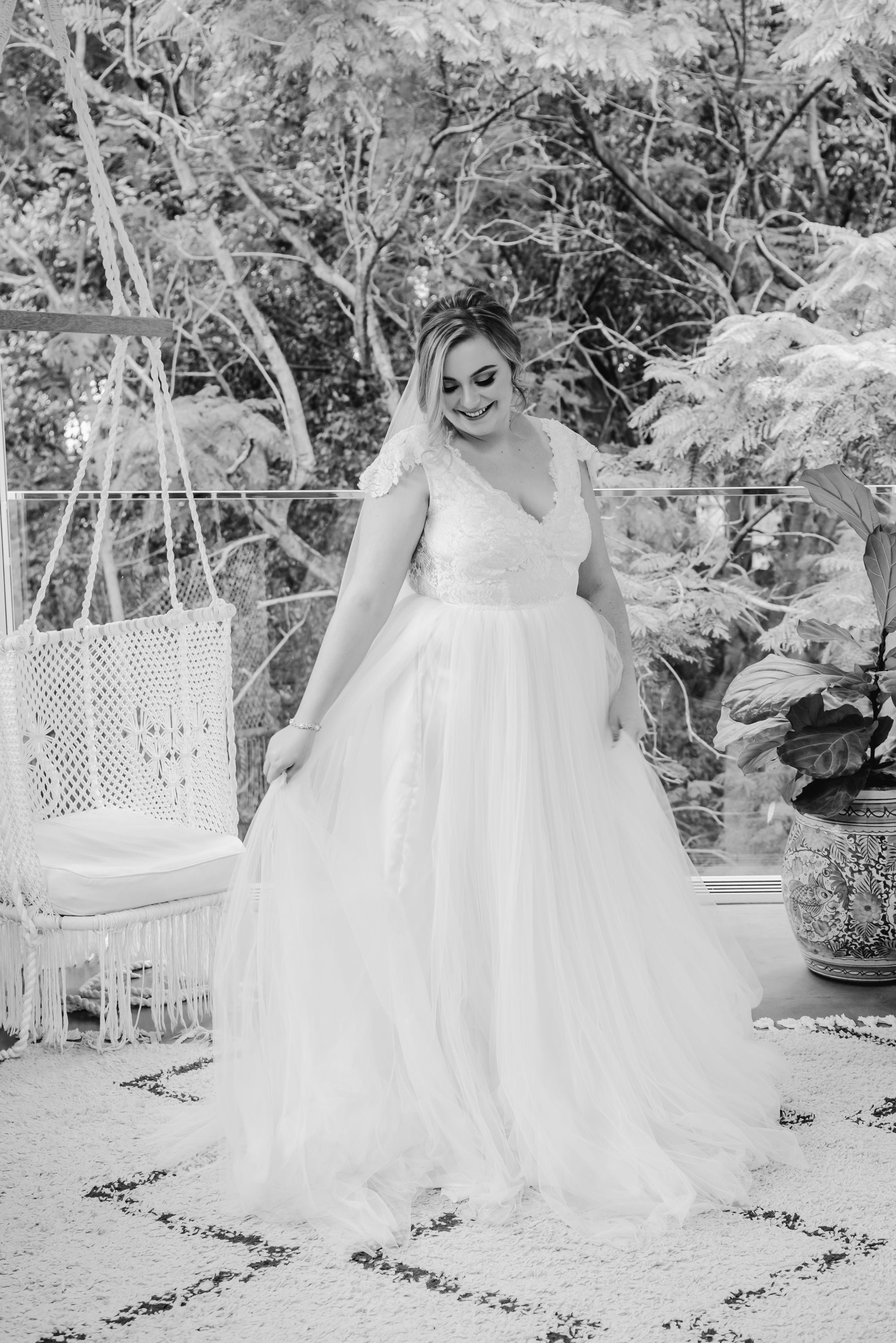 Nikita Gown with Lace on skirt | sample