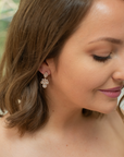 Ingrid Diamond Leaf Earrings - Rose Gold