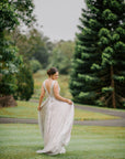 Juliana Gown Silver - Sleeveless Oyster Lining