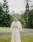 Lizzie Beth Fur Jacket - No Collar Off White