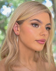 Lilliana Leaf Drop Earrings - Rose Gold
