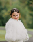 Marabou Cropped Jacket - White