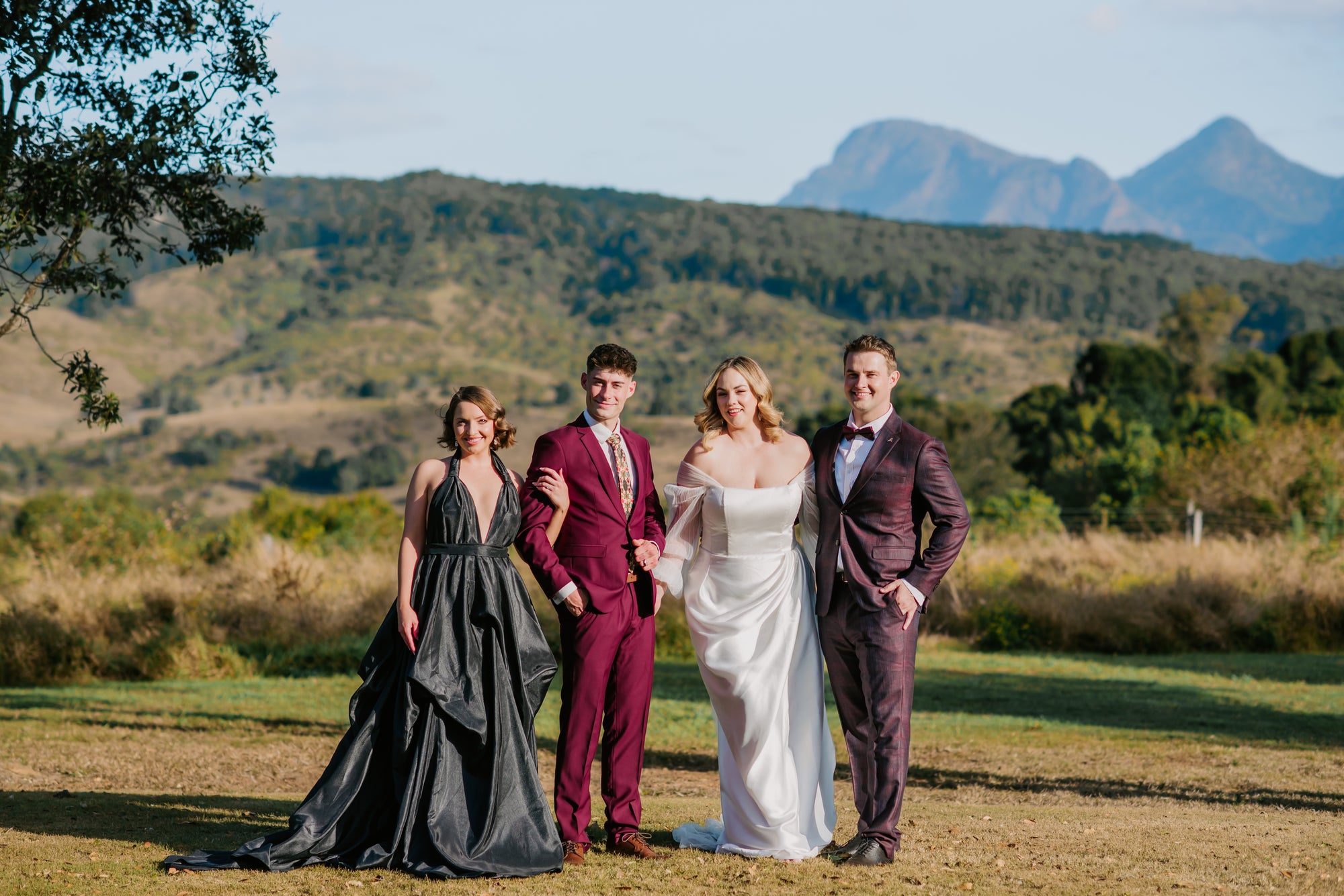 burgundy suit and dress Adding a burgundy suit to the wardrobe is our fall fashion advice to you
