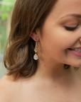 The Gabrielle Art Deco Drop Earrings - Gold