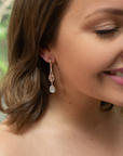 The Gabrielle Art Deco Drop Earrings - Rose Gold
