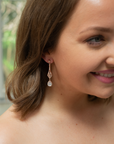The Gabrielle Art Deco Drop Earrings - Rose Gold