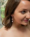 The Gabrielle Art Deco Drop Earrings - Rose Gold