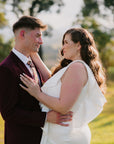 Off the Rack Burgundy Suit