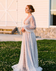 Houston Gown With Long Sleeves and Oyster Underlay