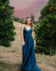 Xanadu Gown in Silk - Navy | Sale
