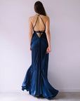Xanadu Gown in Silk - Navy | Sale