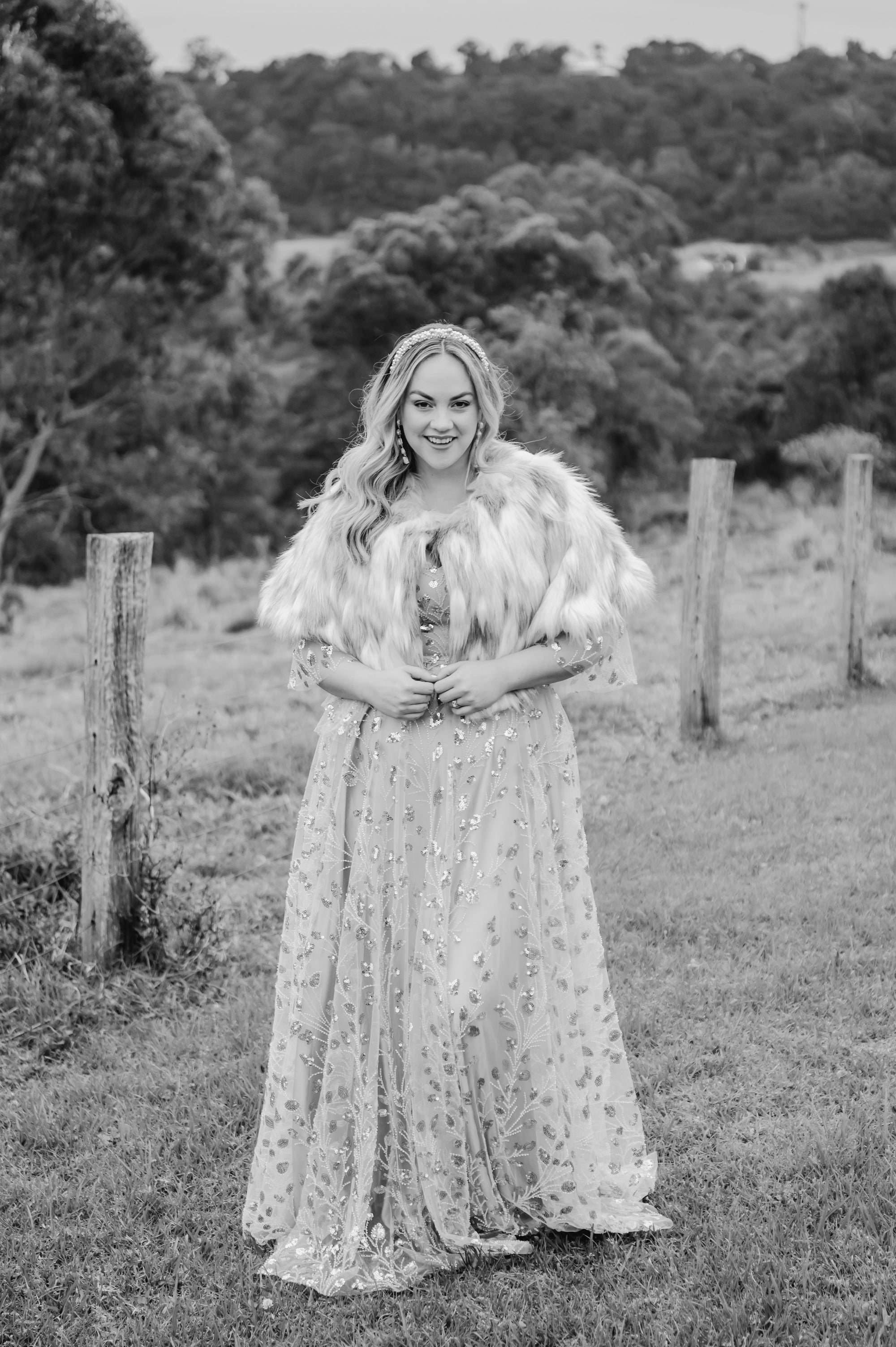 Lizzie-Beth Fur Poncho (no collar) - Neutrals