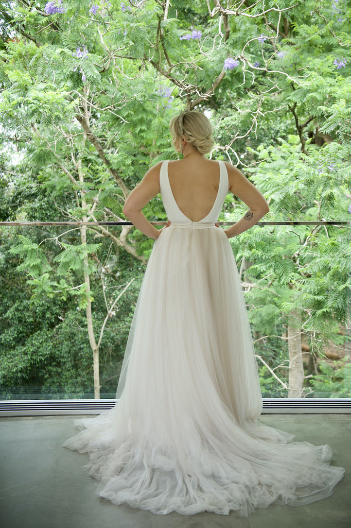 Two Piece Wedding Dress - Hepburn Skirt in Champagne