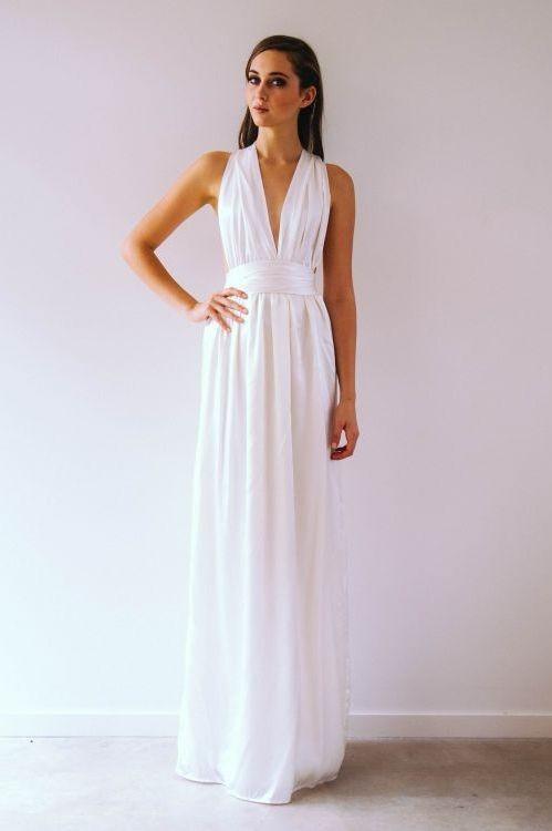 White silk dresses