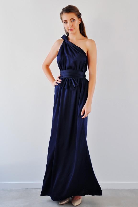are one shoulder dresses flattering Women's Poetic Charm Light Blue Asymmetric One Shoulder Maxi Dress | Size: L