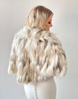 Lizzie Beth Fur Poncho - Neutrals