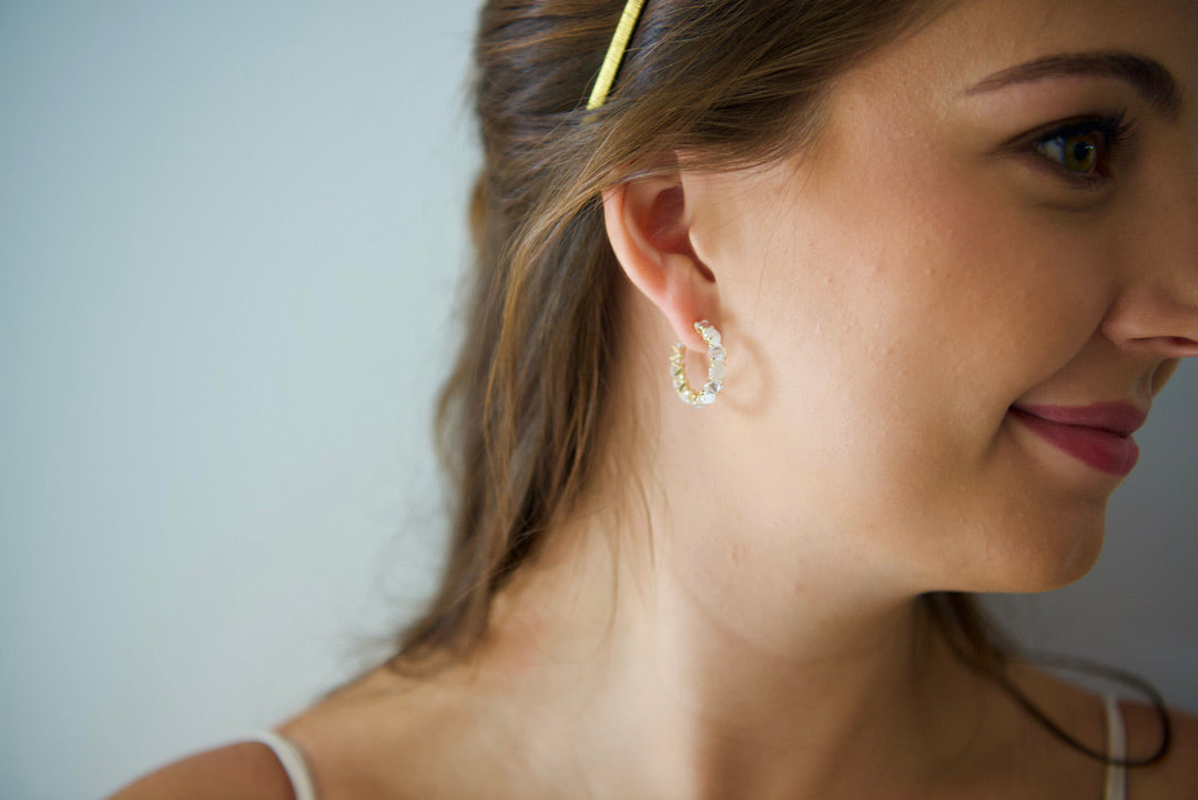 Ivory Stone Hoop Earring