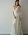 Halo Gown with Milky Off White Underlay