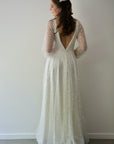 Halo Gown with Milky Off White Underlay