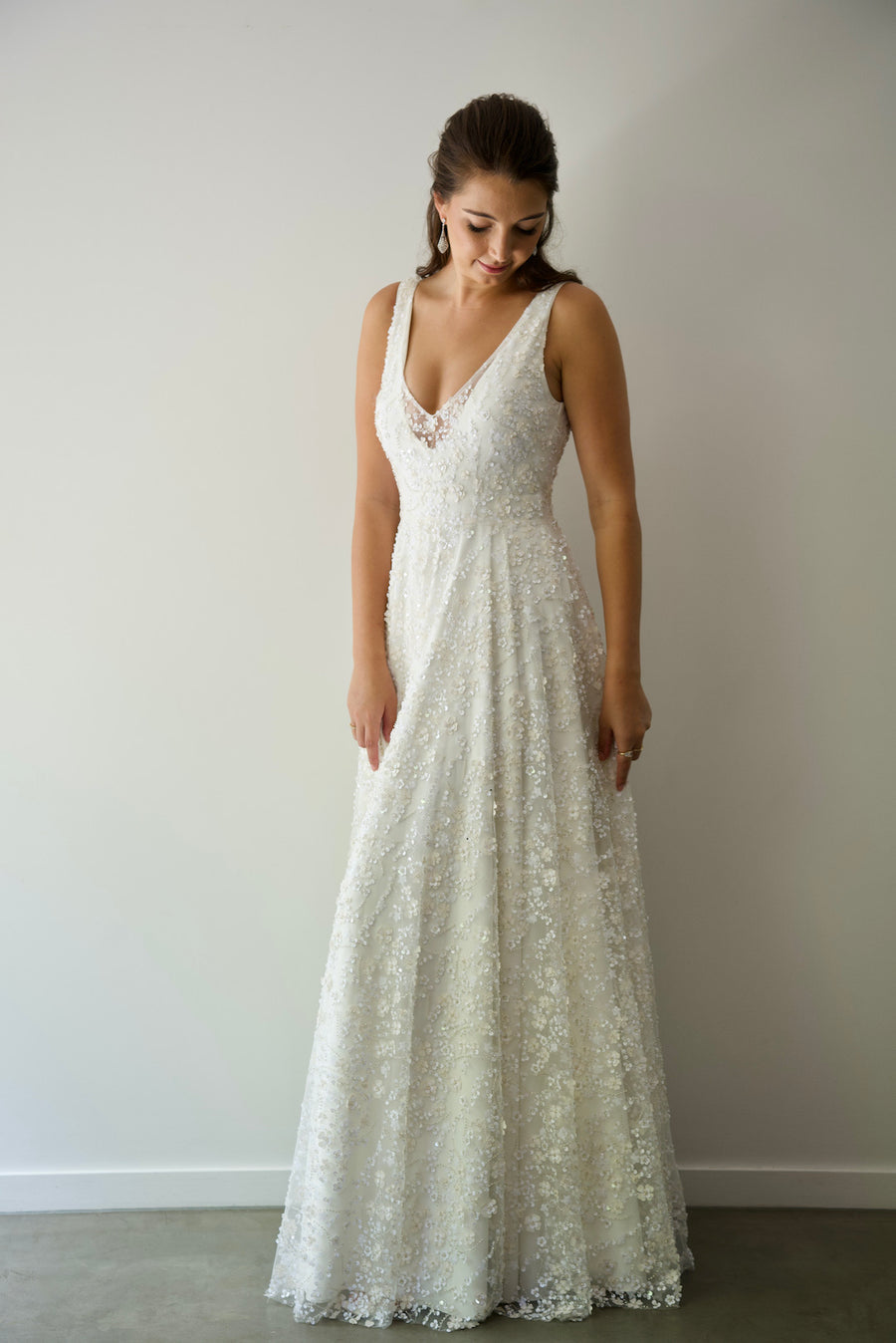 Houston Gown With Off White Underlay