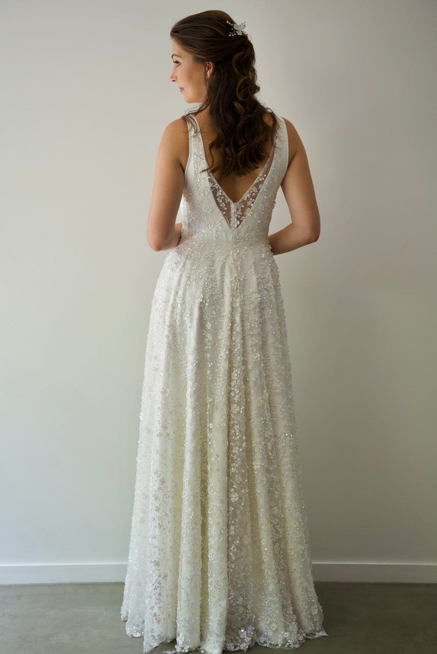 Houston Gown With Off White Underlay