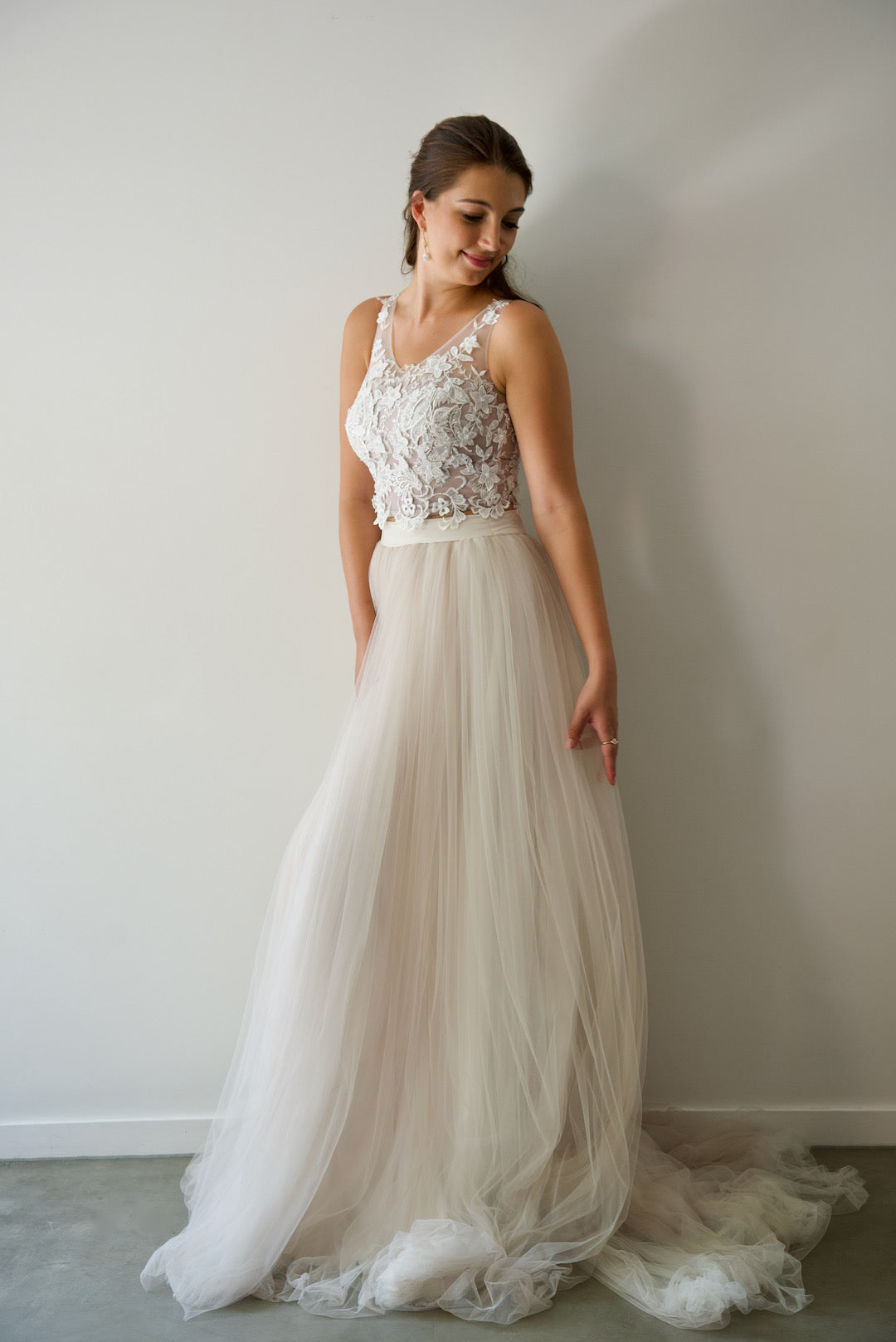 Two Piece Wedding Dress - Hepburn Skirt in Champagne