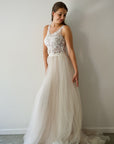 Two Piece Wedding Dress - Hepburn Skirt in Champagne