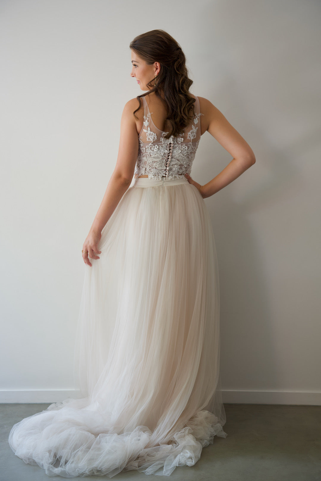 Two Piece Wedding Dress - Hepburn Skirt in Champagne