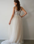 Two Piece Wedding Dress - Hepburn Skirt in Champagne