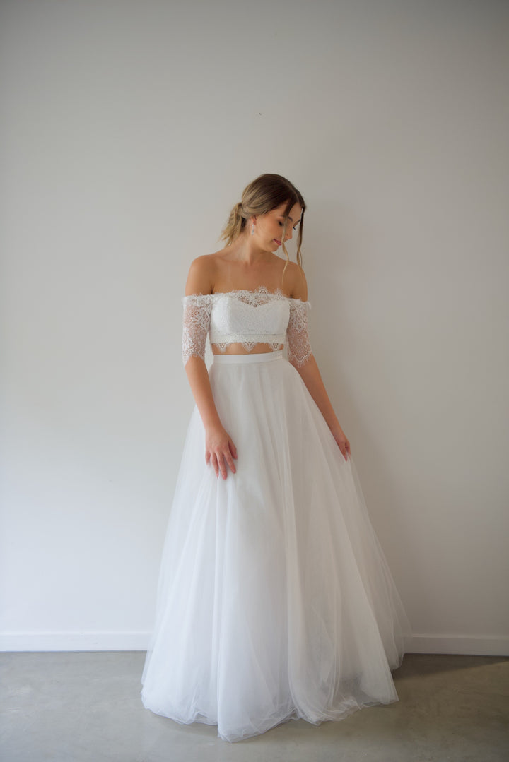 Under Your Spell 2 Piece Wedding Dress - Aisle Society