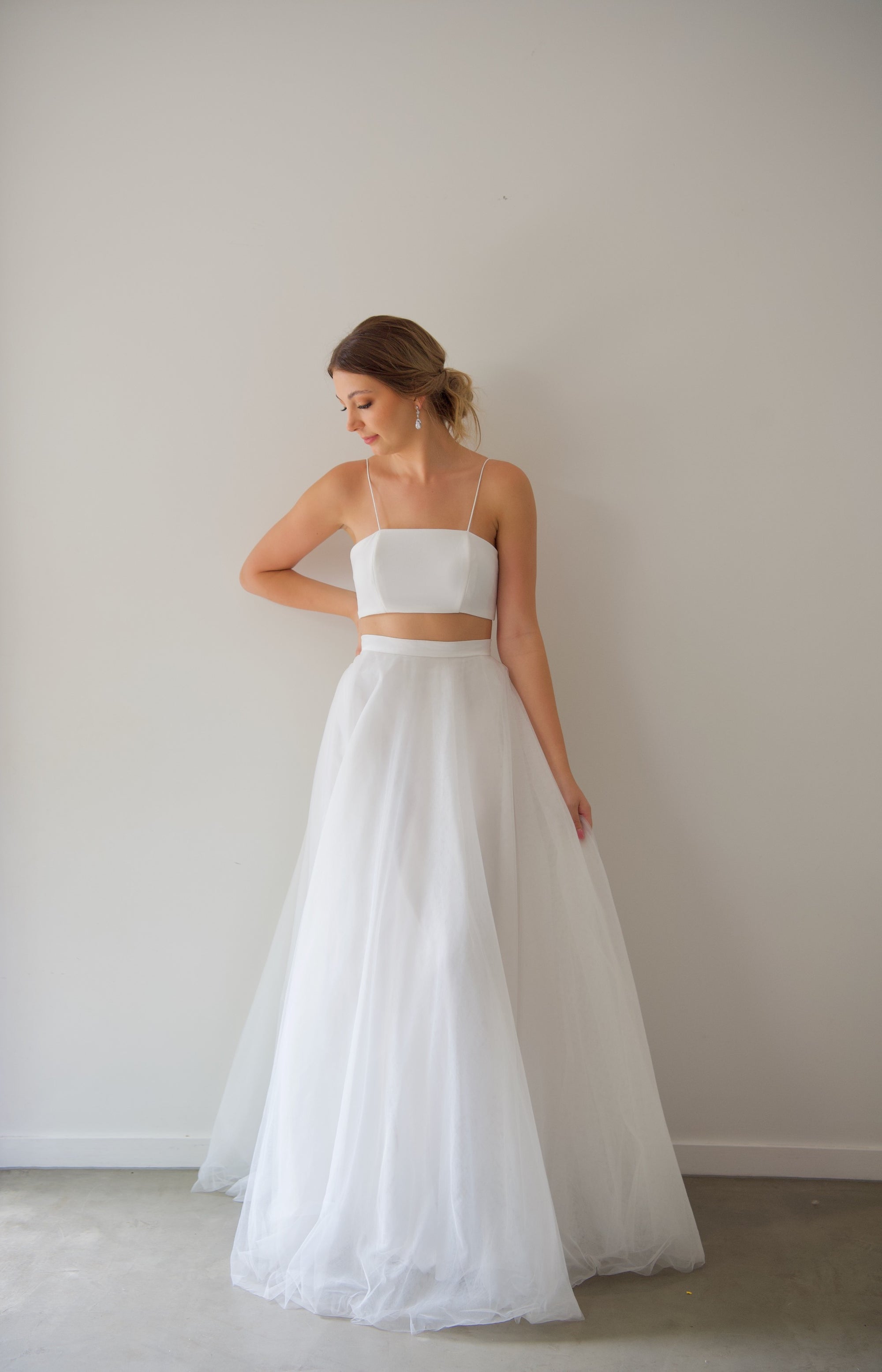 Two Piece Wedding Dress -Harper Shoestring Bodice