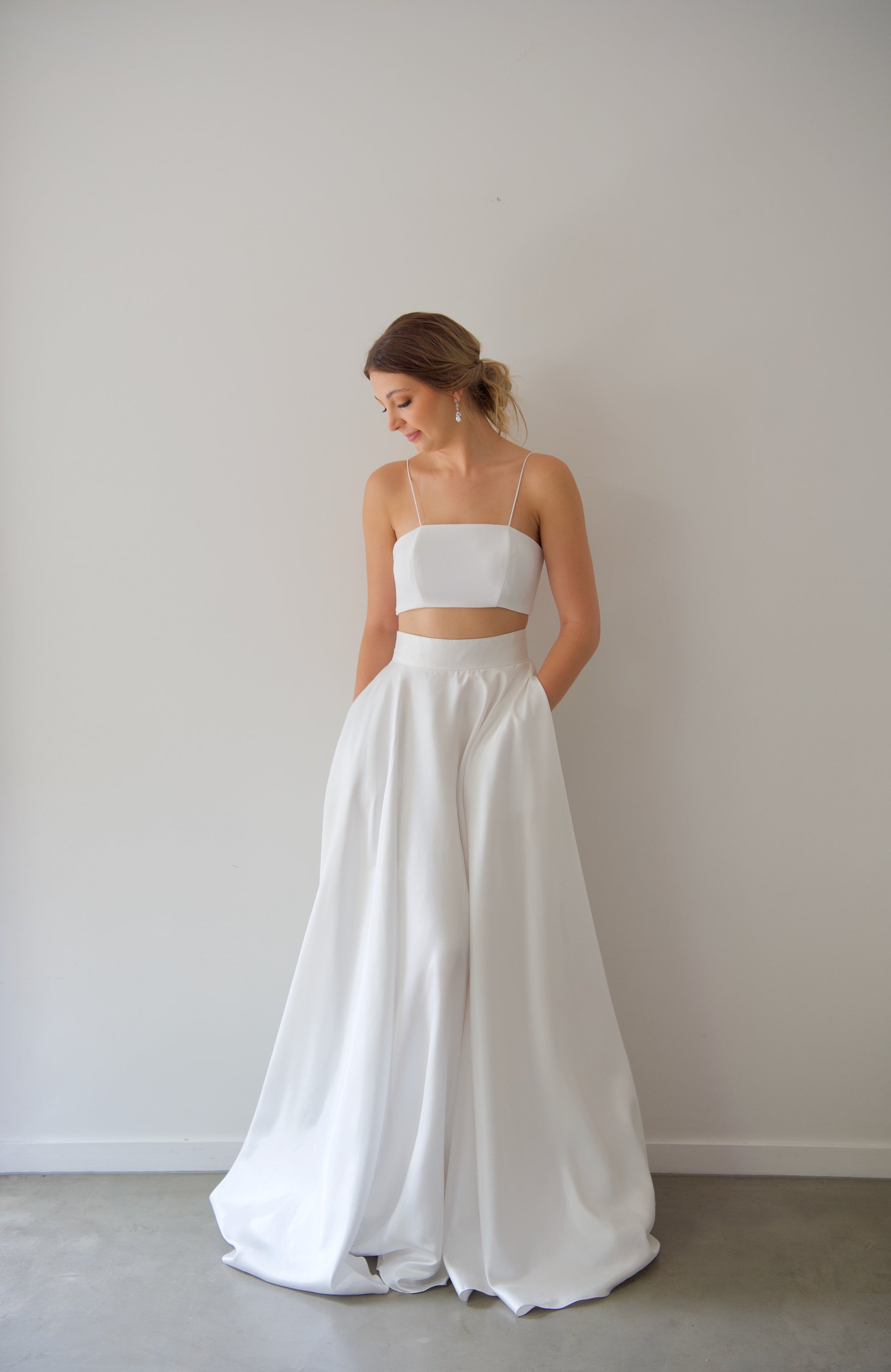 Two Piece Wedding Dress -Harper Shoestring Bodice