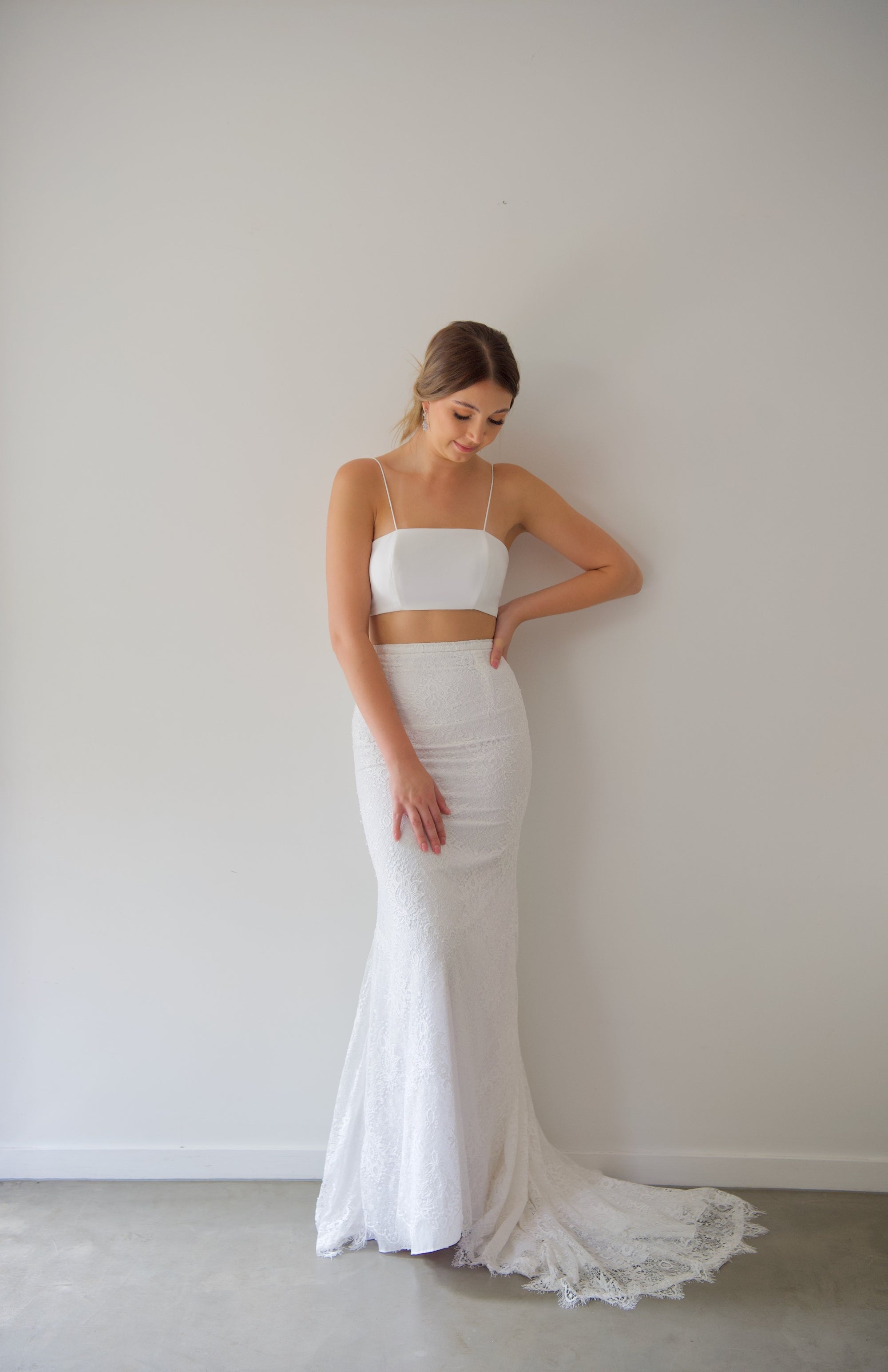 Two Piece Wedding Dress -Harper Shoestring Bodice