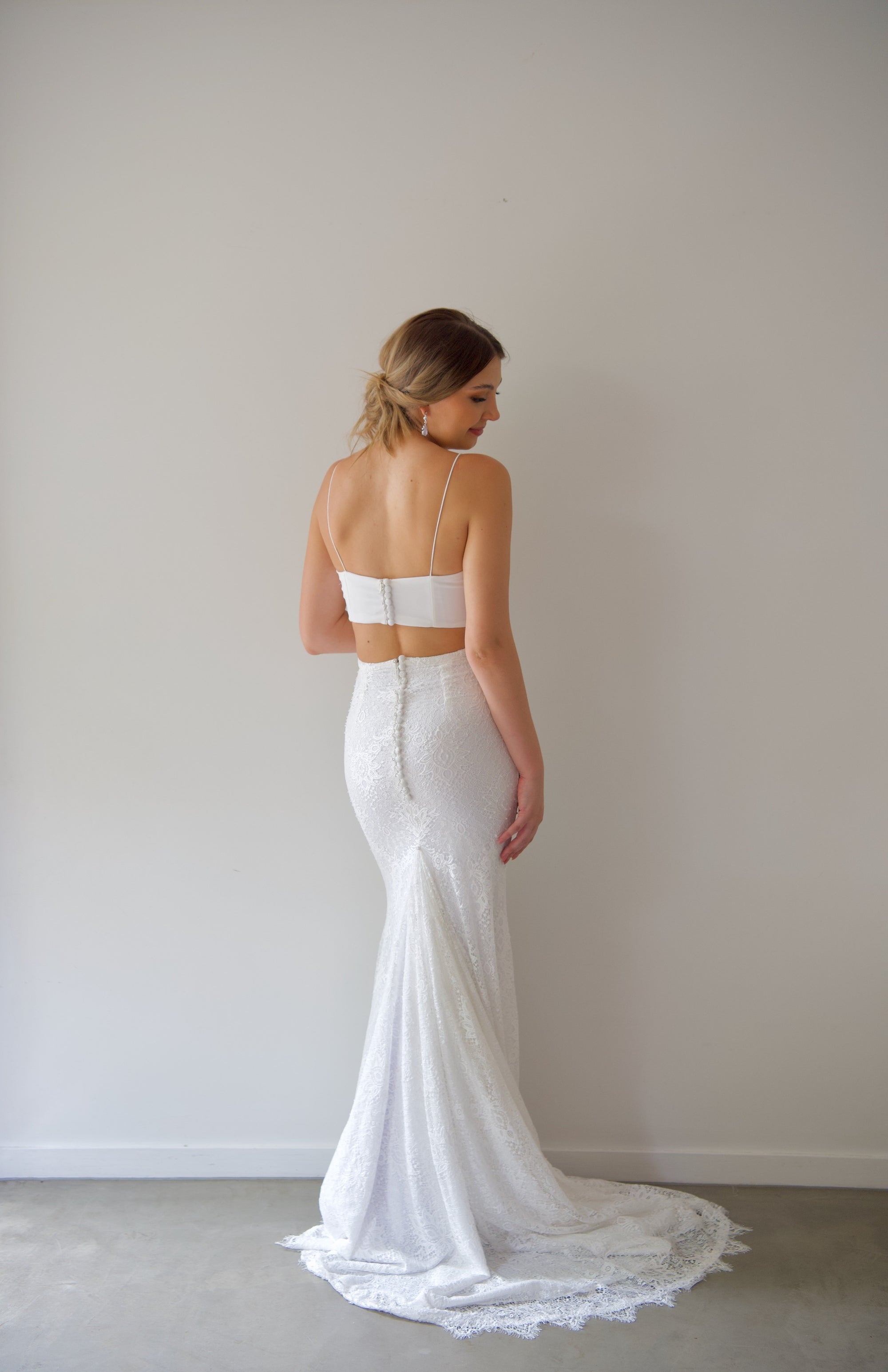 Two Piece Wedding Dress -Harper Shoestring Bodice