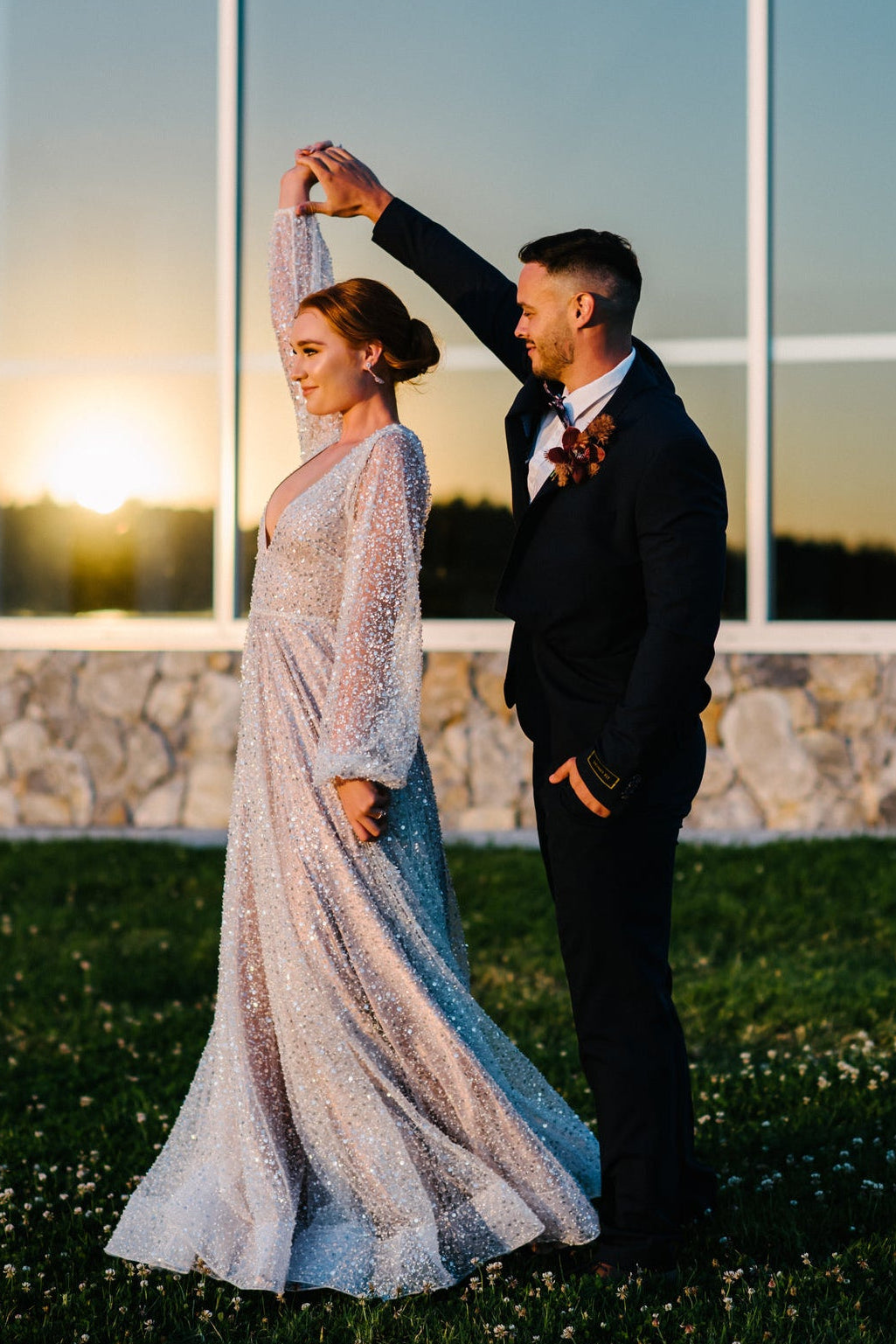 Halo Gown - with Oyster Tight Skirt Lining