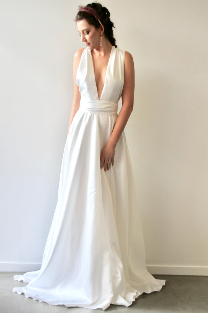 White silk dresses