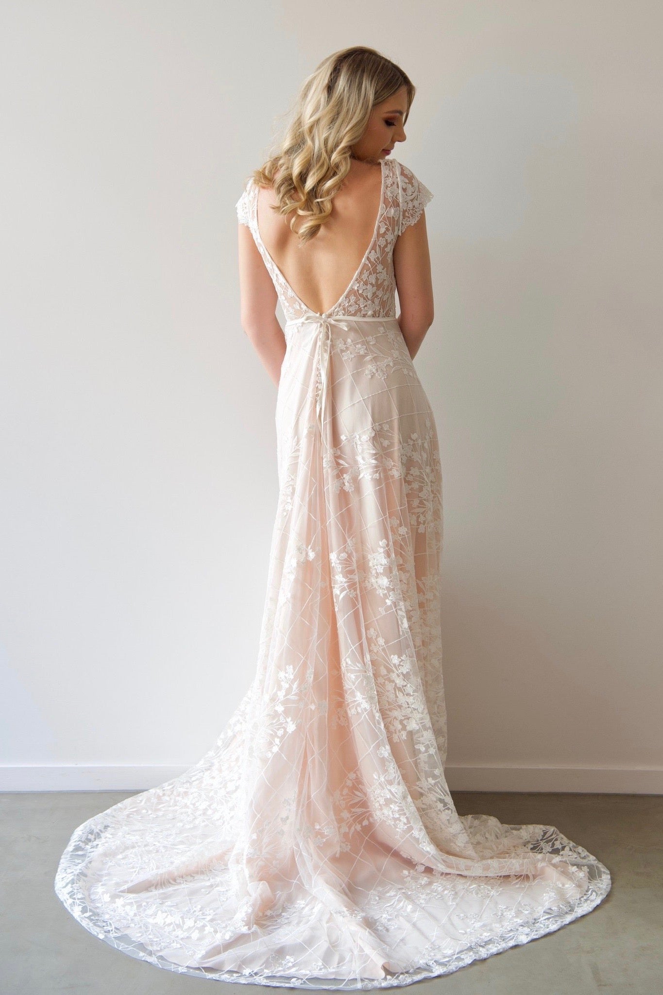 Havier Gown with Removable Capped Sleeves