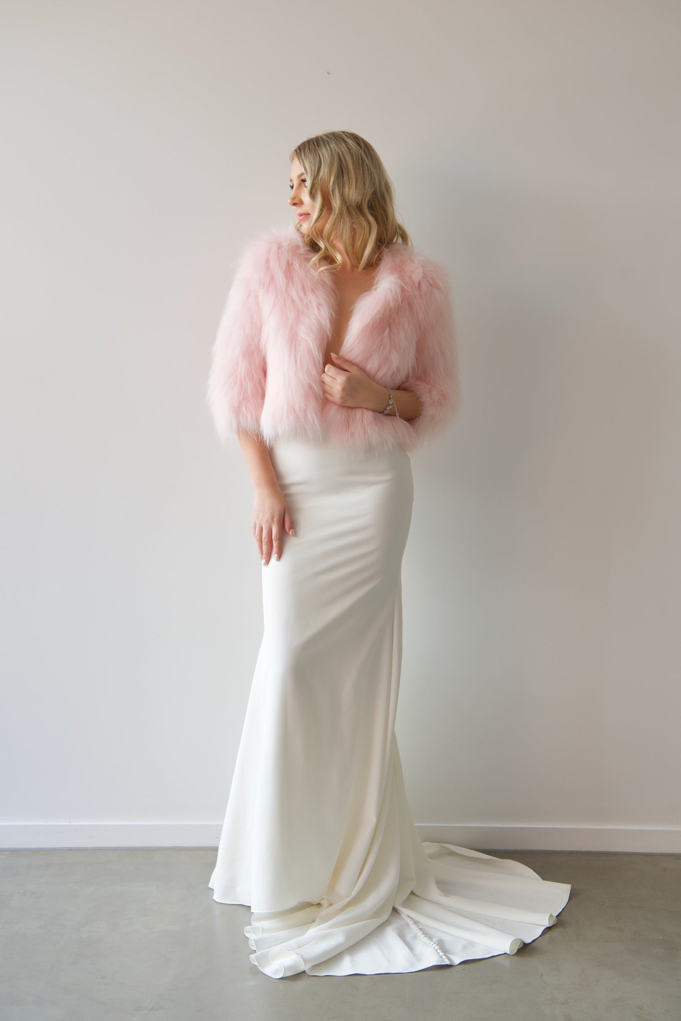 Lizzie Beth Raccoon Fur Jacket - Light Pink