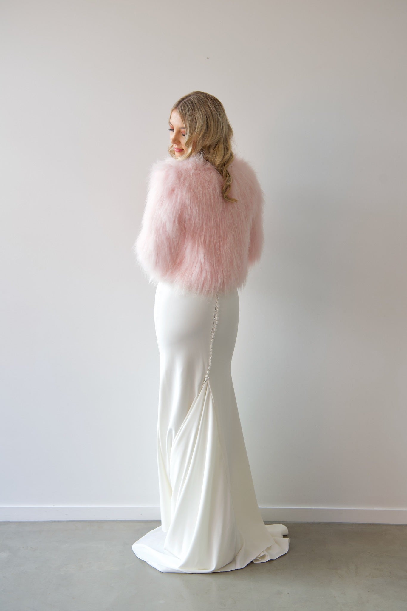 Lizzie Beth Raccoon Fur Jacket - Light Pink