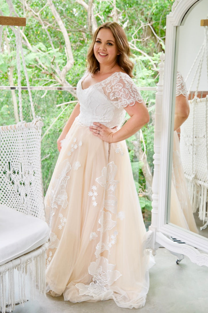 Two Piece Wedding Dress -Ella Louisa Skirt Lace